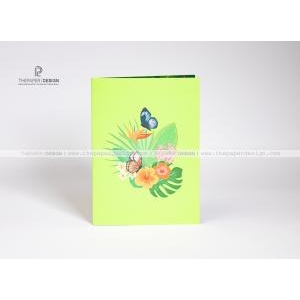 Popup Card - Flower and Butterfly Garden