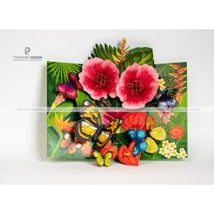 Popup Card - Flower and Butterfly Garden